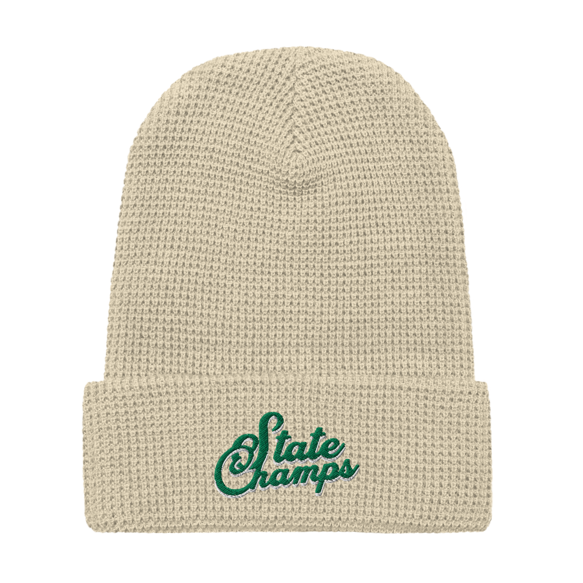 Forest and Cream Waffle Beanie