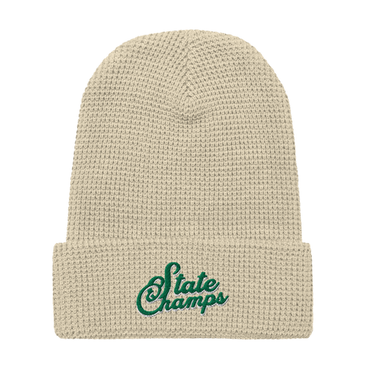 Forest and Cream Waffle Beanie